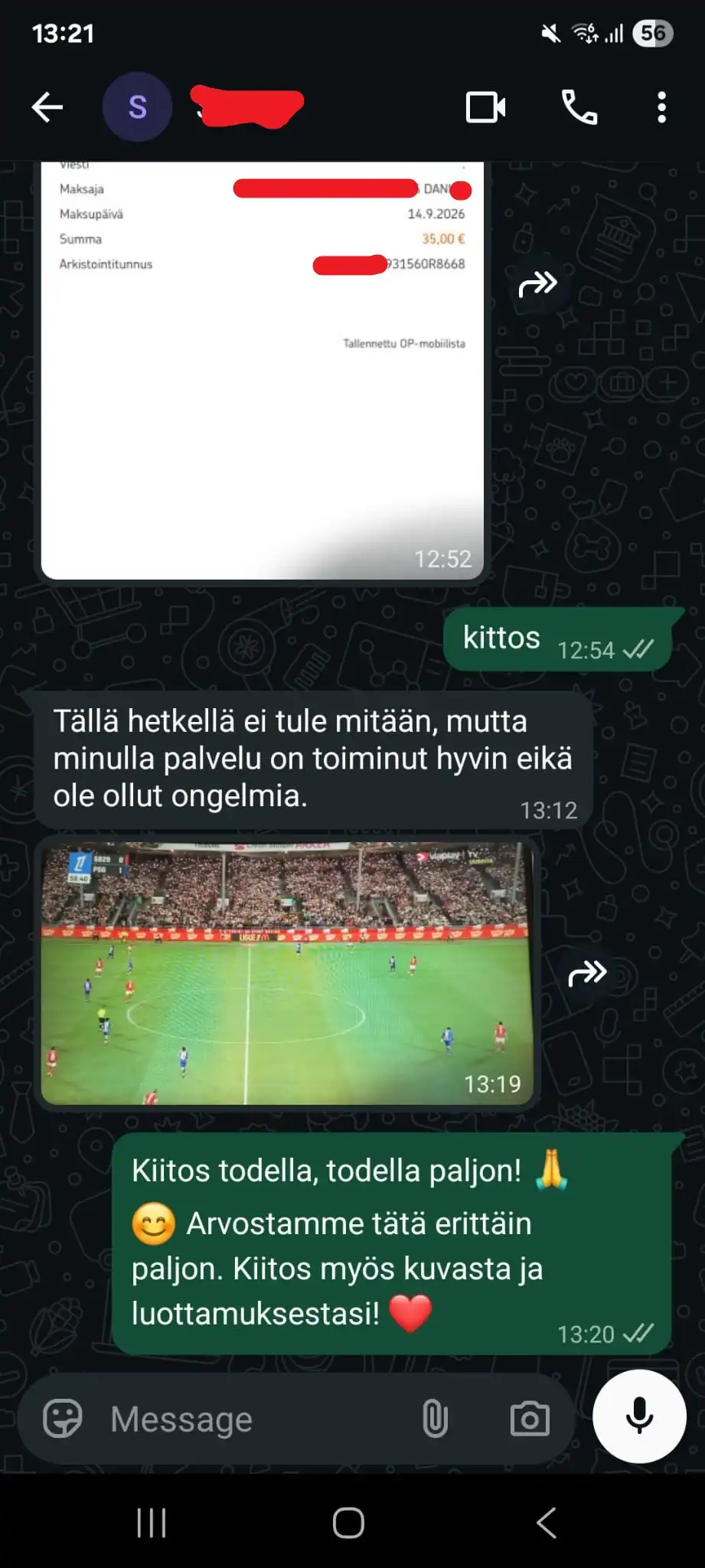 Asiakaspalaute, kuvakaappaus 10