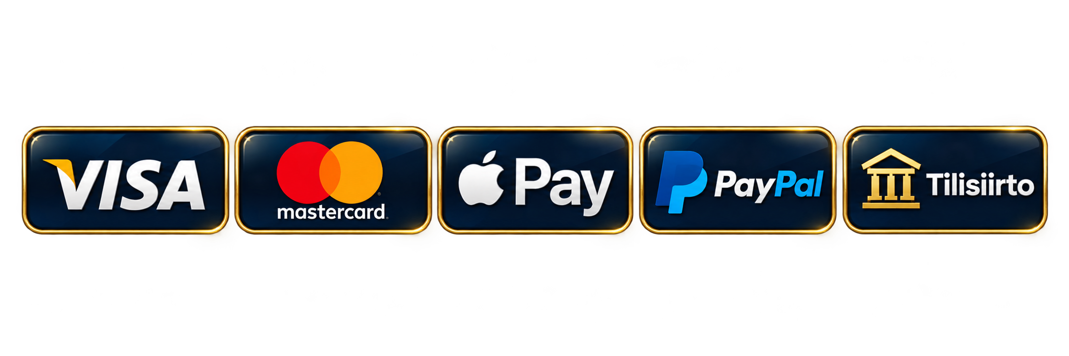 Maksutavat: Visa, Mastercard, Apple Pay, PayPal ja tilisiirto